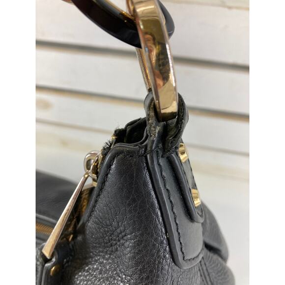 MICHAEL KORS, MEDIUM BLACK PEBBLED LEATHER SHOULDER BAG (ASIS) - Picture 8 of 16